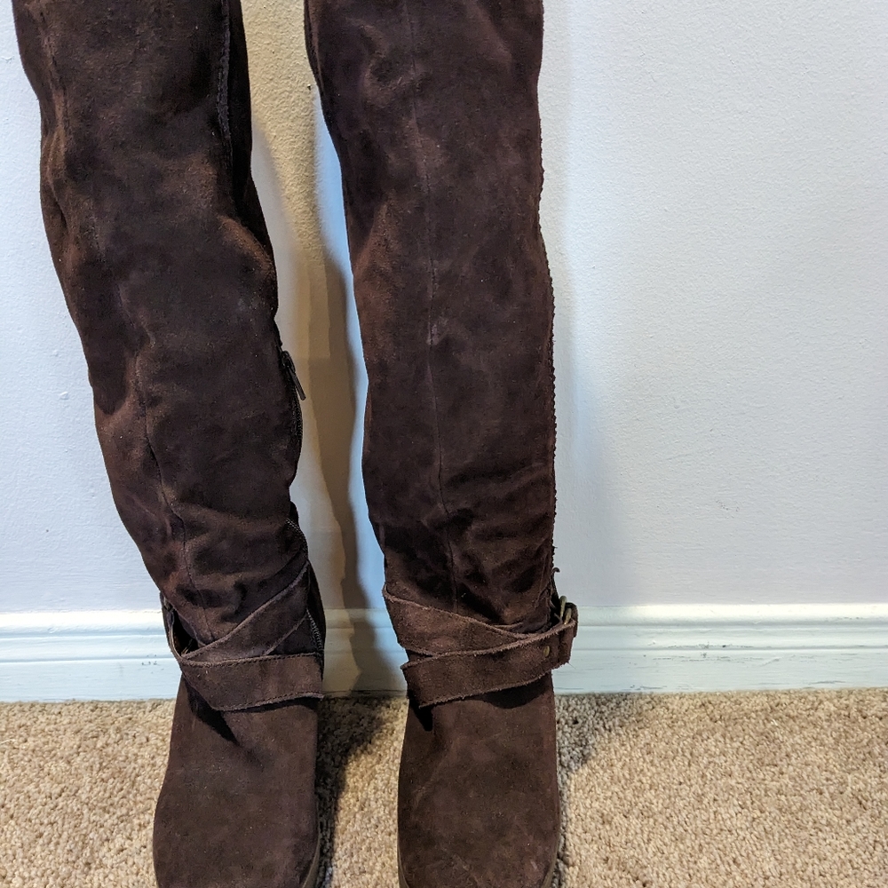 Ladies, Aldo, Dark Brown Suede Upper, Winter Boots, Size 8